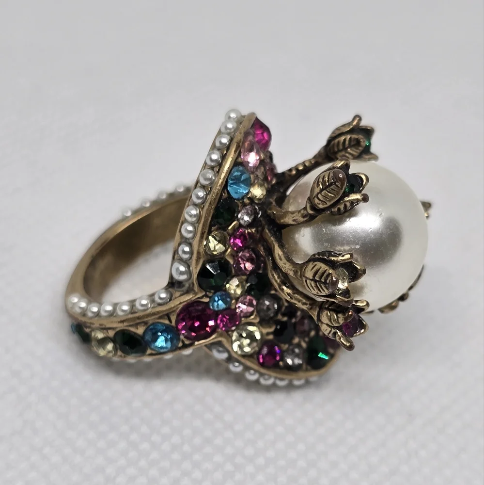 Gucci Pearl Flower Multicolor Ring